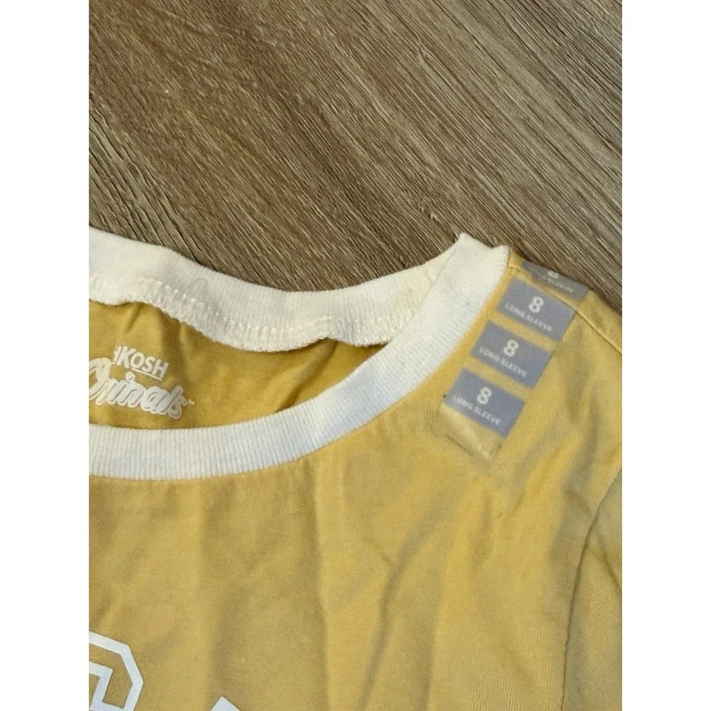 Oshkosh Girls Size 8 New Yellow Long Sleeve Top
